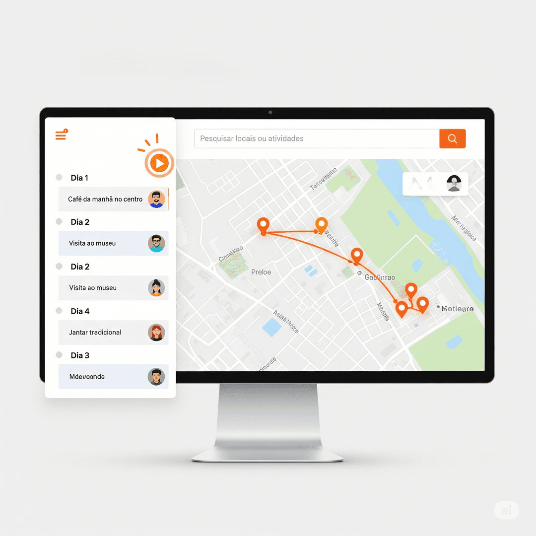 Visualização da funcionalidade Roteiro Colaborativo